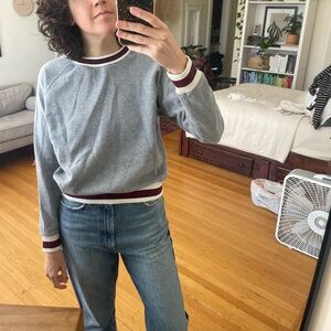 Little Moon Aritzia Varsity Sweatshirt, Grey, Size x-small